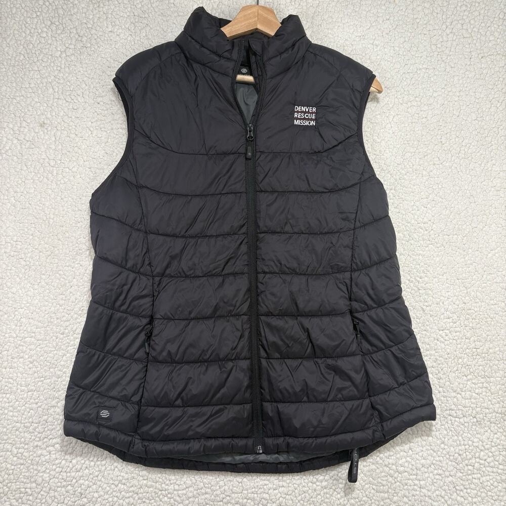 Stormtech Performance Puffer Vest Jacket Womens XL Denver Rescue Mission Black